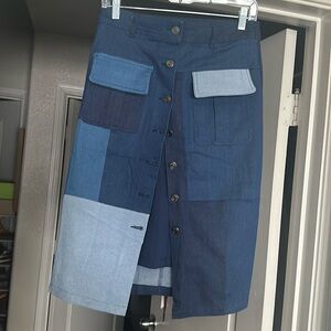 Patchwork Denim Skirt - Size Small (New w/Tags)